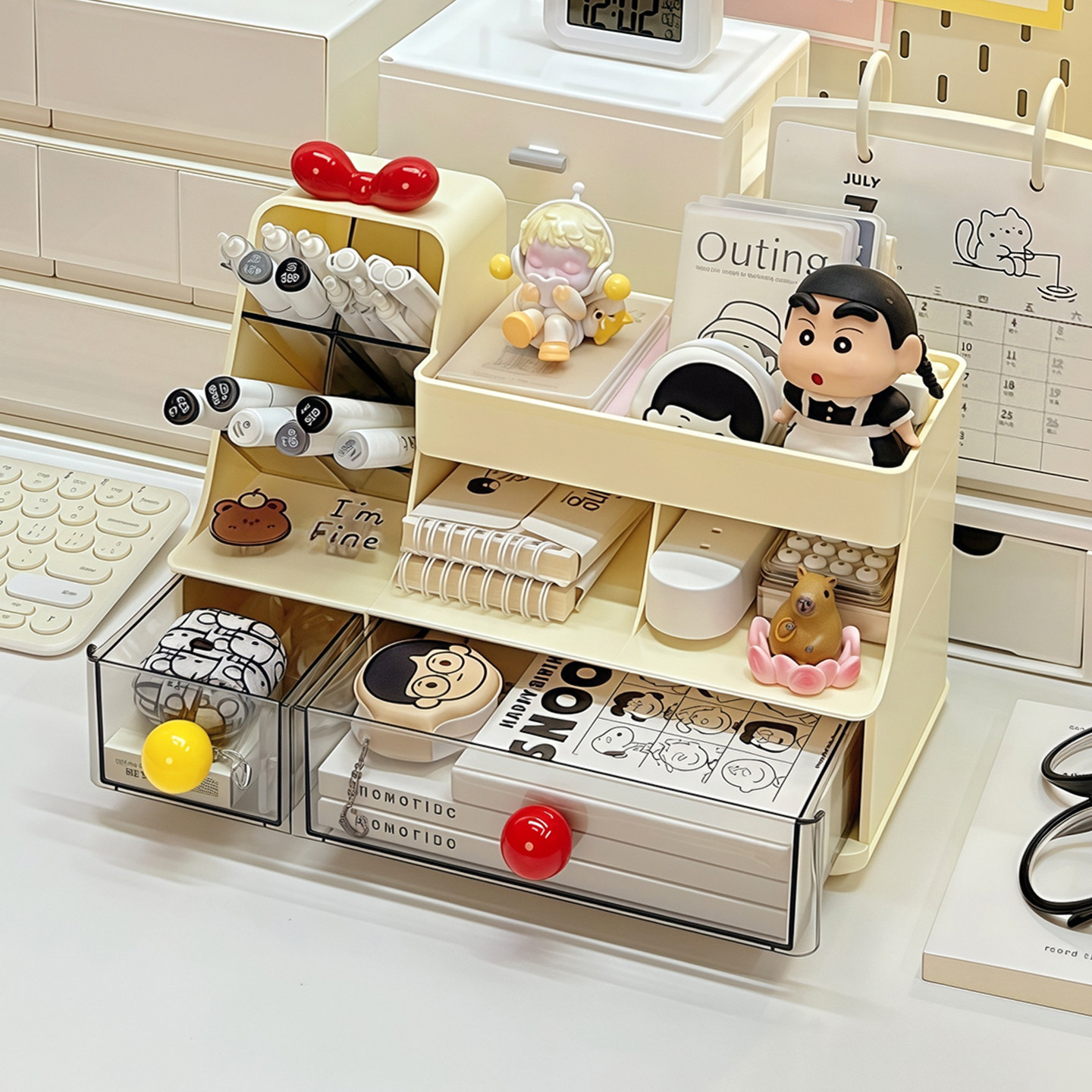 桌面收纳盒多功能文具整理盒抽屉式学生书桌办公室置物架斜插笔筒,淘宝优惠券,粉丝福利购,淘宝优惠卷