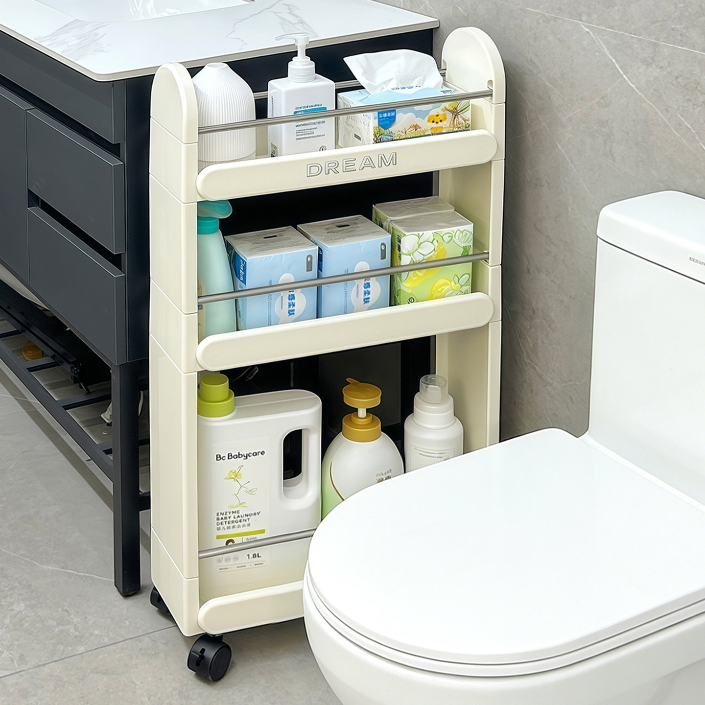 夹缝置物架多层落地超窄卫生间厨房缝隙柜收纳架冰箱马桶旁小推车,淘宝优惠券,粉丝福利购,淘宝优惠卷