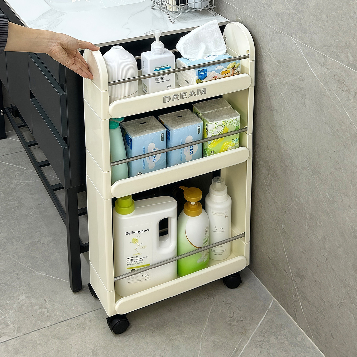 夹缝置物架多层落地超窄卫生间厨房缝隙柜收纳架冰箱马桶旁小推车,淘宝优惠券,粉丝福利购,淘宝优惠卷