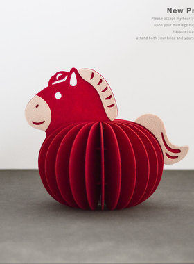 2026马年布艺生肖新年客厅摆件