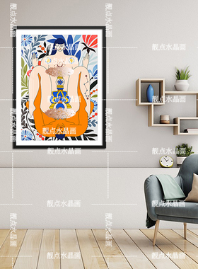 轻奢私密小屋装饰画现代美容养生会所挂画小众卧室卫生间氛围壁画
