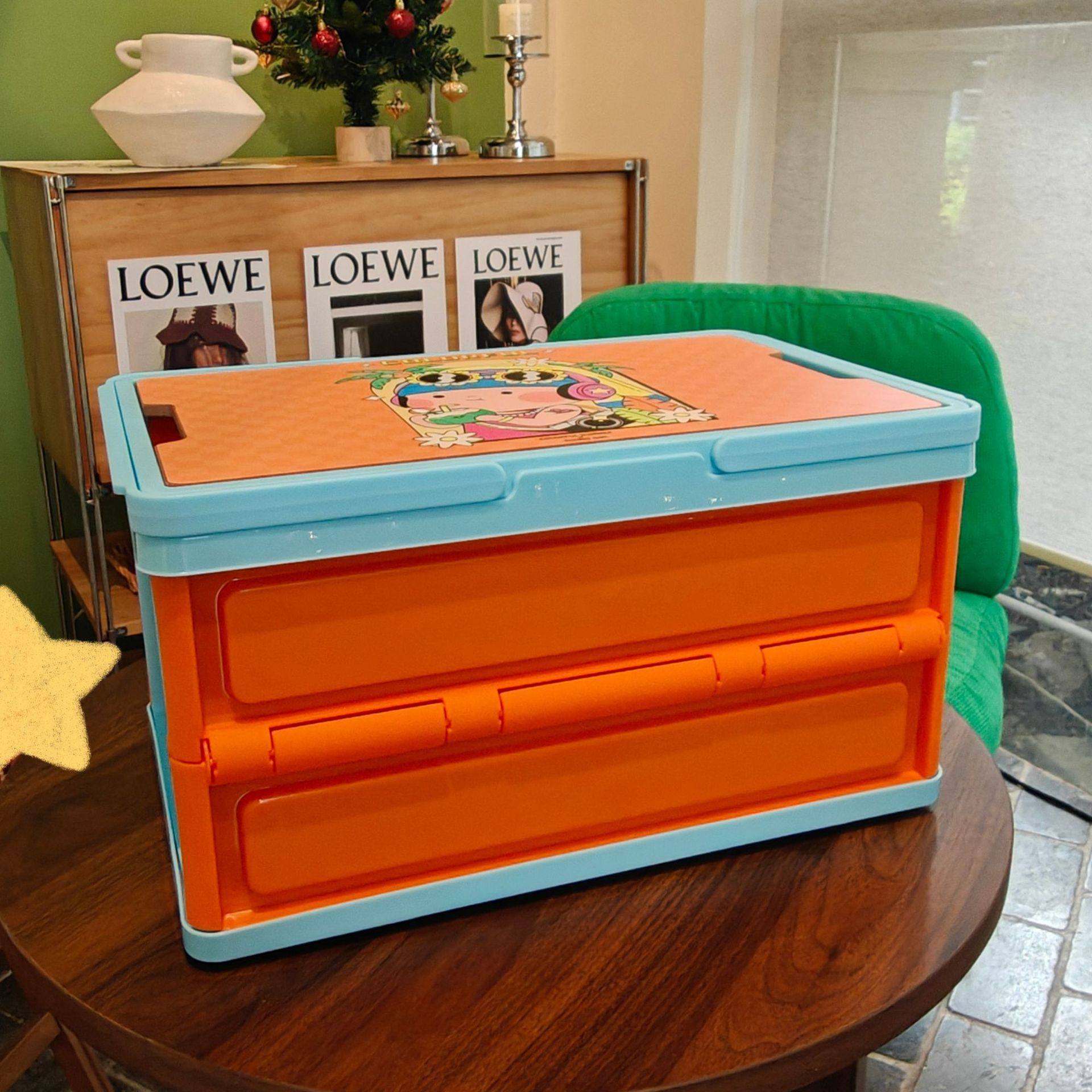 折叠收纳箱提篮露营箱礼品箱放飞女孩IP礼盒手提购物篮车载整理箱,淘宝优惠券,粉丝福利购,淘宝优惠卷