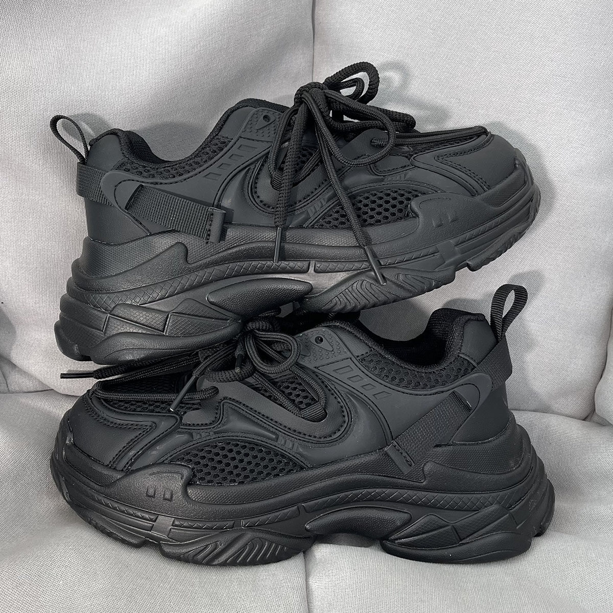 男鞋2023新款厚底情侣休闲黑武士加绒老爹鞋韩版潮流学生运动鞋子,淘宝优惠券,粉丝福利购,淘宝优惠卷