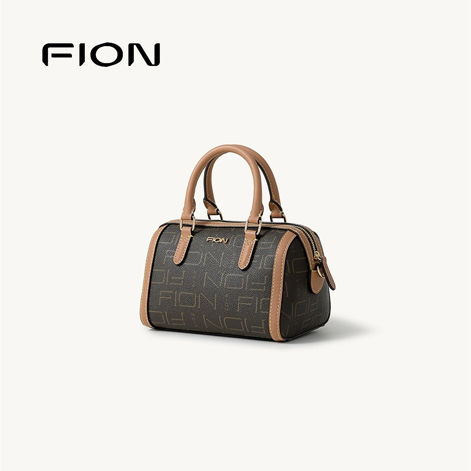 Fion/菲安妮经典老花波士顿包 2026新款百搭单肩斜挎包FAAFIFS435,淘宝优惠券,粉丝福利购,淘宝优惠卷