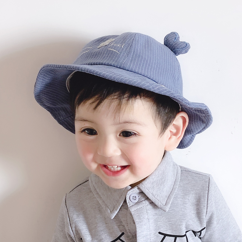 宝宝帽子春秋渔夫帽薄款遮阳8个月-2岁韩版婴儿男女童帽猫咪盆帽-图1