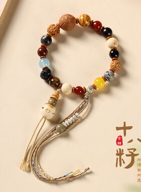 十八籽菩提根手串手持