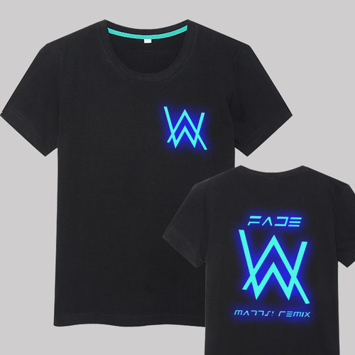 艾伦沃克DJ短袖纯棉夜光T恤Alan Walker 同款Faded电音夏季男女潮 - 图1