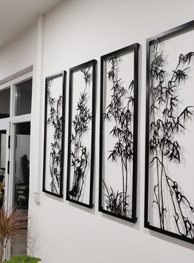 庭院书房挂件装饰新中式铁艺墙面