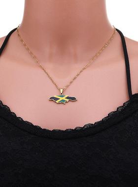 Map of Jamaica necklace 牙买加地图项链饰品女百搭非洲配饰