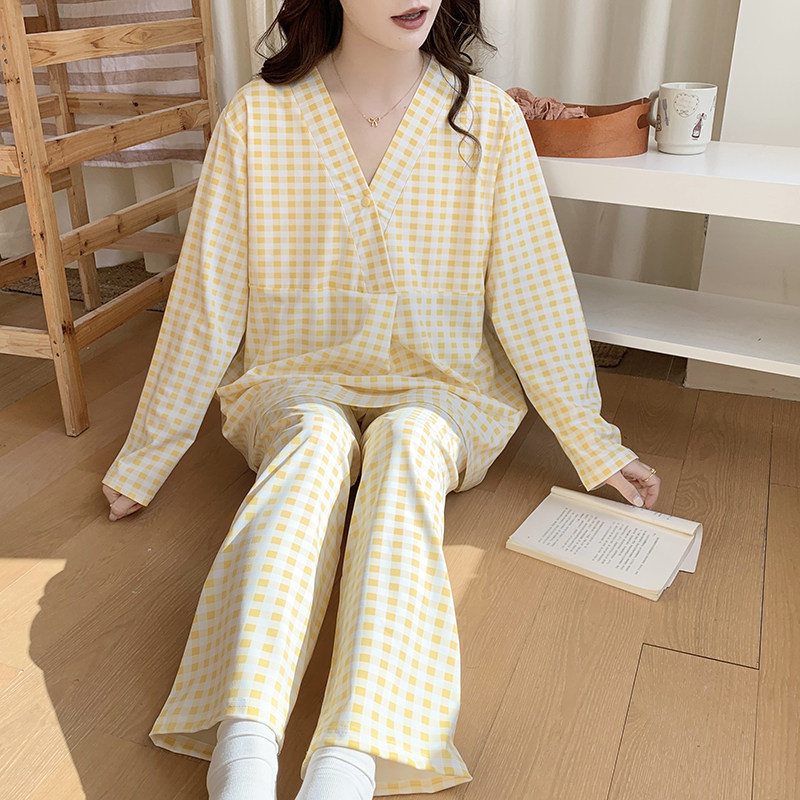 带胸垫月子服3月份春秋产后纯棉全棉吸汗四季款孕妇睡衣产妇哺乳4,淘宝优惠券,粉丝福利购,淘宝优惠卷