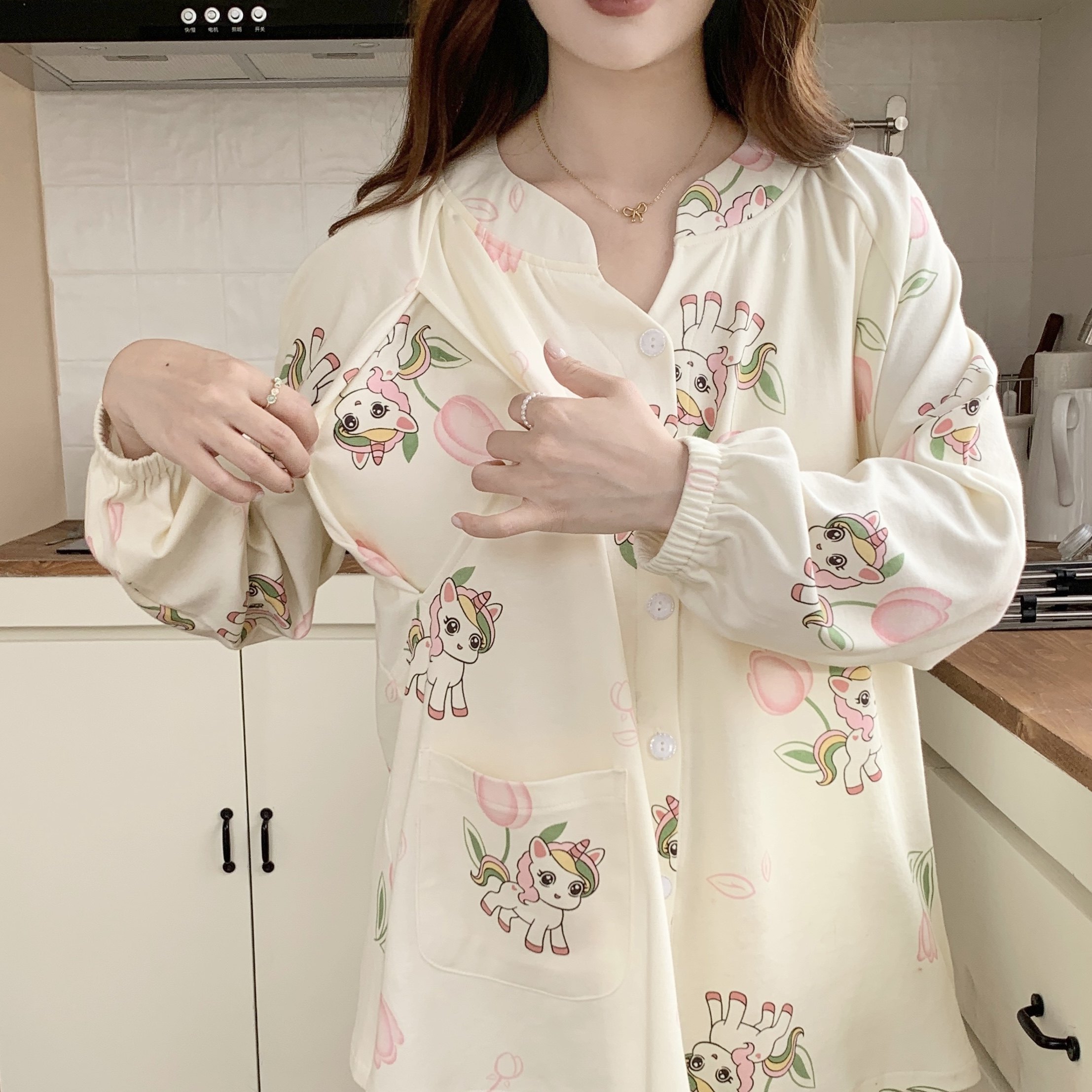 孕妇进产房待产裙春秋纯棉月子服产后产妇哺乳睡裙带胸垫夏季薄款,淘宝优惠券,粉丝福利购,淘宝优惠卷