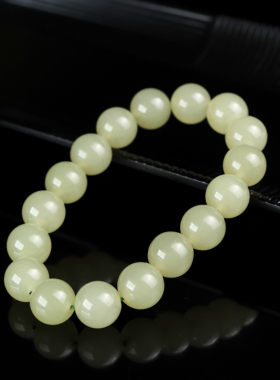 新品和田玉籽料圆珠手链