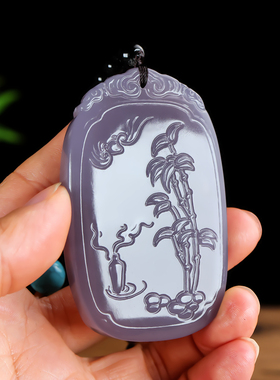 天然和田玉竹子手把件