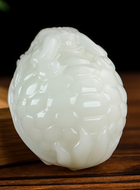 和田玉白玉龙龟手把件