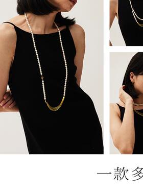 多野女个性气质珍珠项链蛇骨链