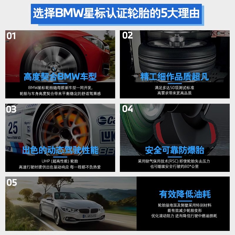 BMW/宝马星标认证轮胎防爆适用X3代金券4S店更换 - 图1