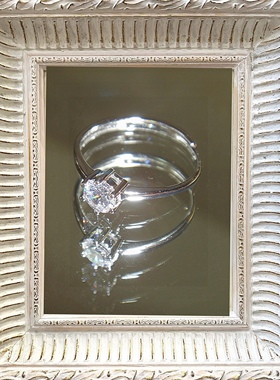 瞬间钻石 黄打屁925银六分锆石闪钻通勤日常质感百搭韩甜可调戒指