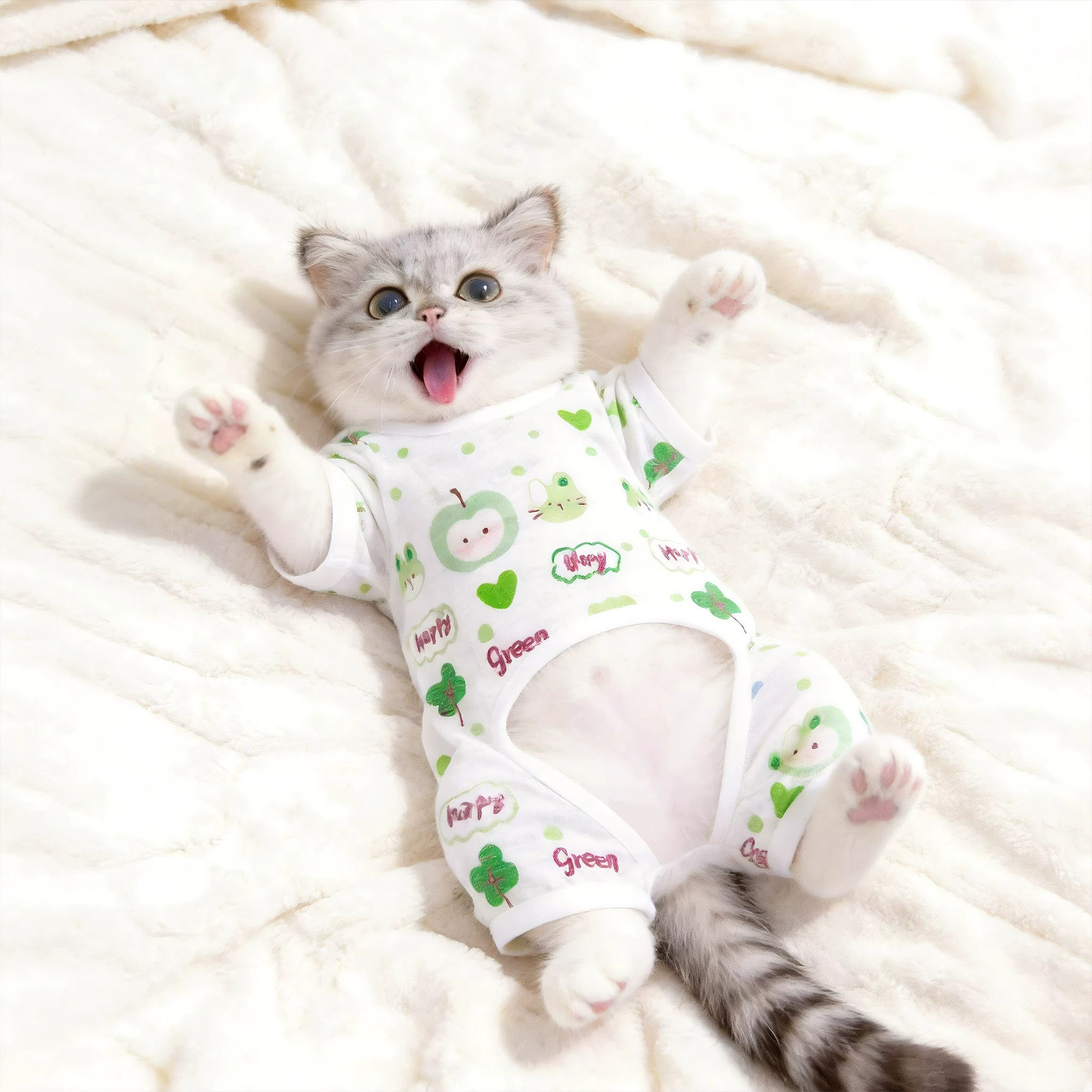 Cat summer anti-shedding pajamas, anti-licking home clothes