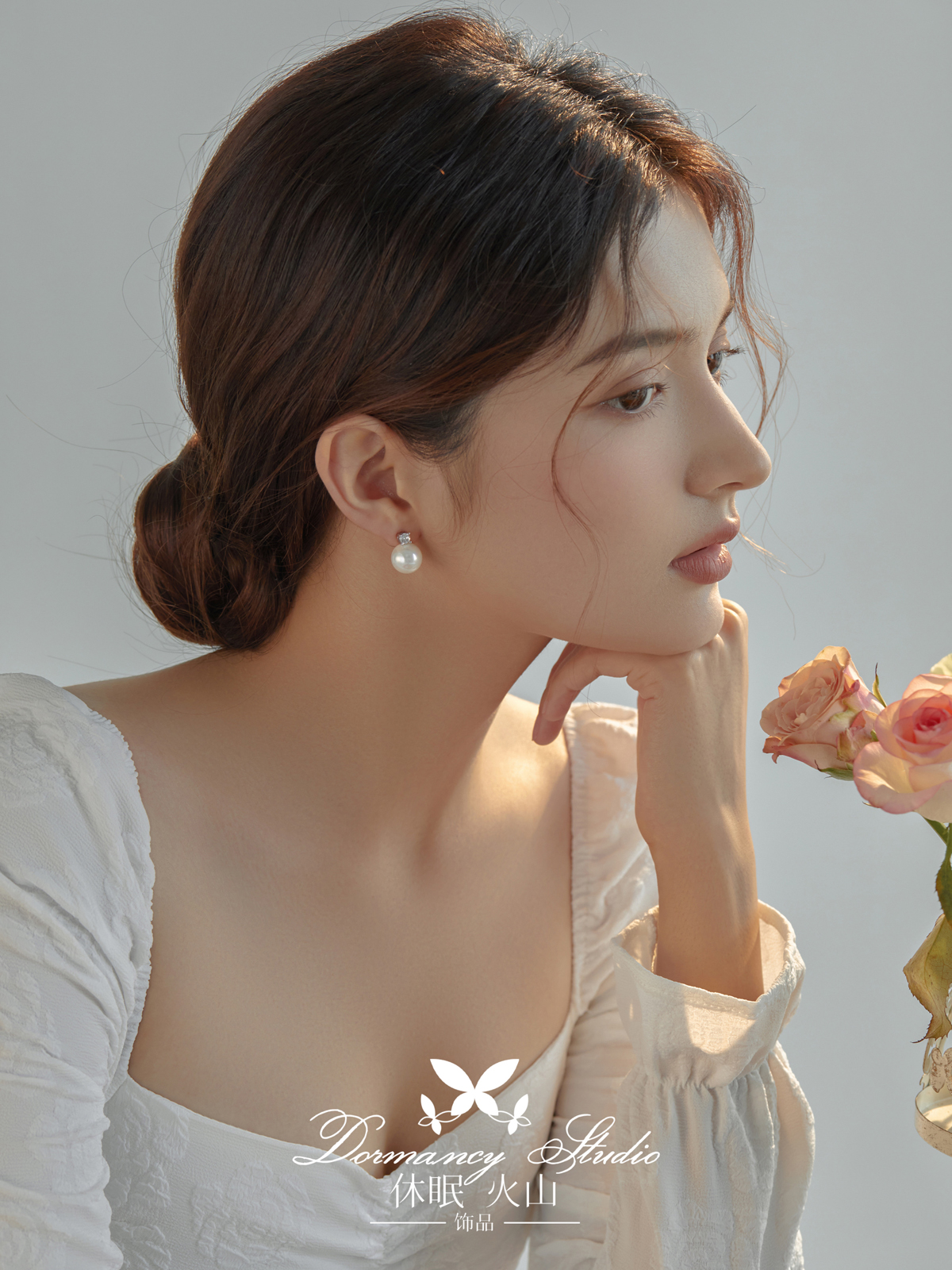 「戴妃系列」高级感纯银施家珍珠锆石法式优雅百搭简约耳钉耳环女 - 图0