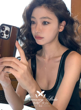 易梦玲同款微镶锆石十字架项链