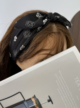 范拉手作2026新款时尚百搭甜美气质蝴蝶结印花发带简约打结发箍