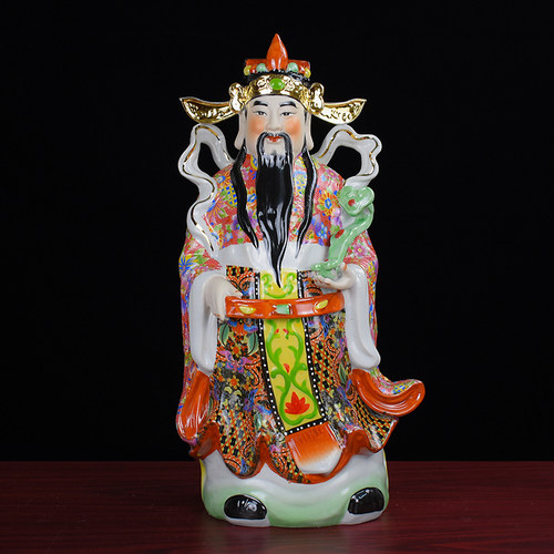 陶瓷福禄寿三星神像家居客厅装饰财神爷寿星福星佛像乔迁中式摆件 - 图1