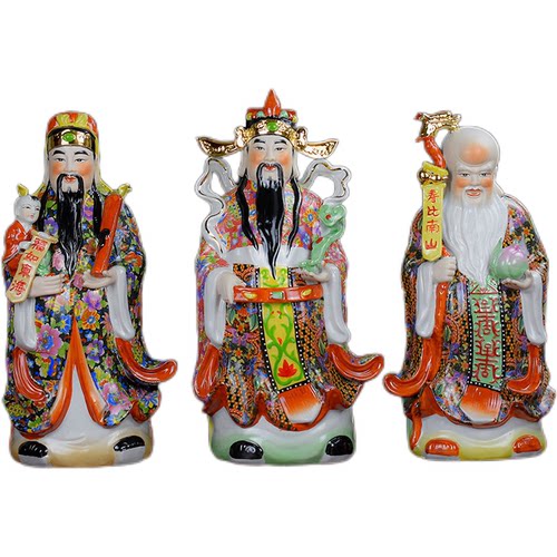 陶瓷福禄寿三星神像家居客厅装饰财神爷寿星福星佛像乔迁中式摆件 - 图3