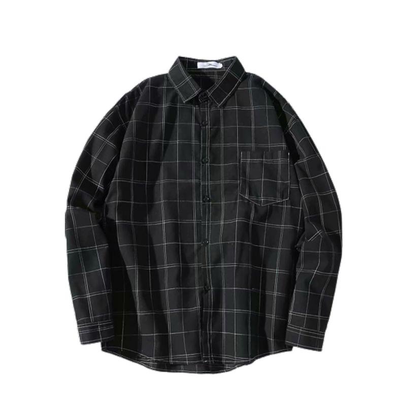 帅气外套韩版上衣男衬衫ins格子潮流长袖春秋季学生宽松百搭休闲,淘宝优惠券,粉丝福利购,淘宝优惠卷