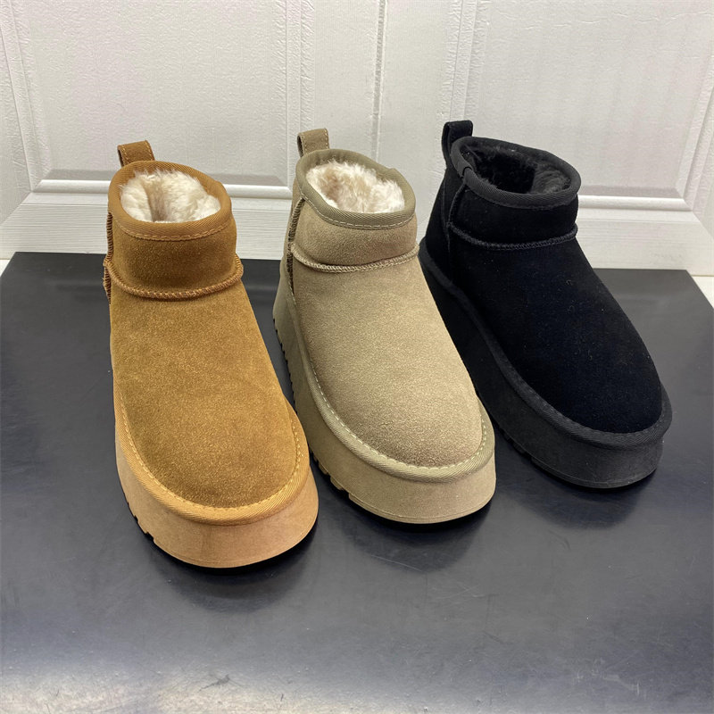 撤柜处理2023秋冬款韩版厚底雪地靴加绒加厚简约百搭防滑保暖棉靴,淘宝优惠券,粉丝福利购,淘宝优惠卷