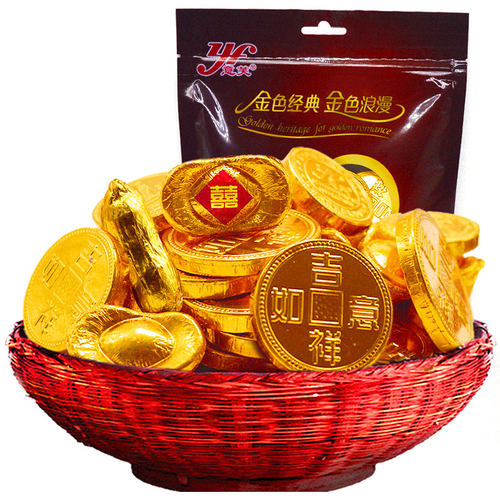 意芙金币巧克力金条散装糖果年货零食烘焙装饰500g（代可可脂） - 图3