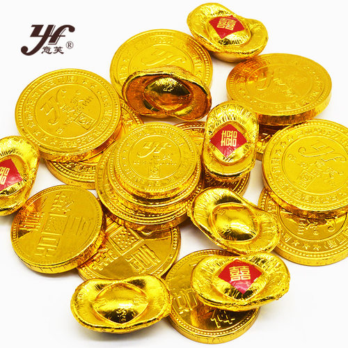 意芙金币巧克力金条散装糖果年货零食烘焙装饰500g（代可可脂） - 图0