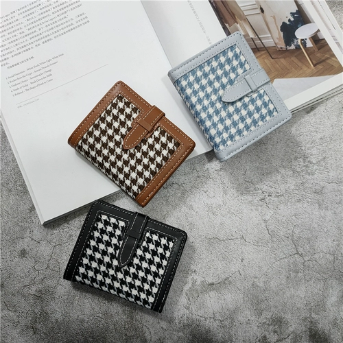 Брендовый бумажник, короткая сумка через плечо, ретро ультратонкий складной кошелек, в корейском стиле, в западном стиле