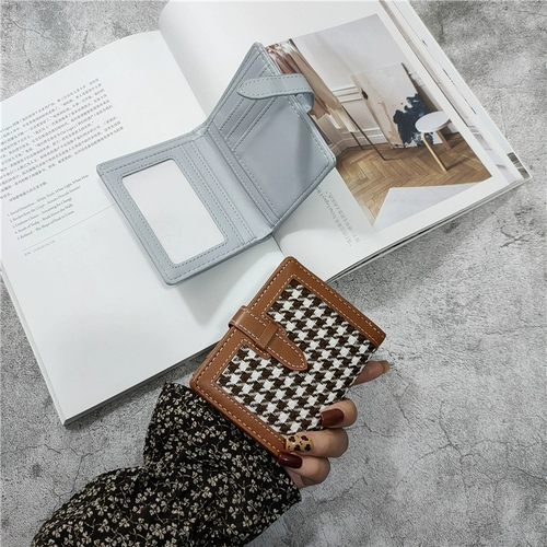 Брендовый бумажник, короткая сумка через плечо, ретро ультратонкий складной кошелек, в корейском стиле, в западном стиле