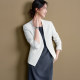 OFFIY Classic Temperament Minimalist Collarless ຊຸດສີຂາວສໍາລັບແມ່ຍິງ