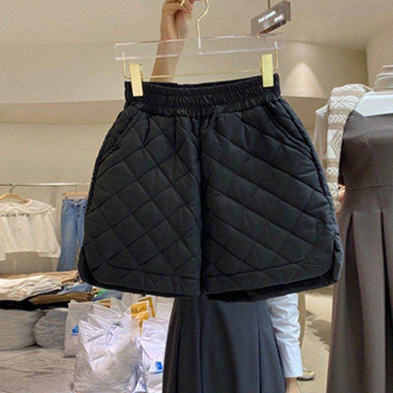 短裤夹棉阔腿裤女秋冬款松紧腰女士休闲靴裤宽松大码百搭打底棉裤,淘宝优惠券,粉丝福利购,淘宝优惠卷