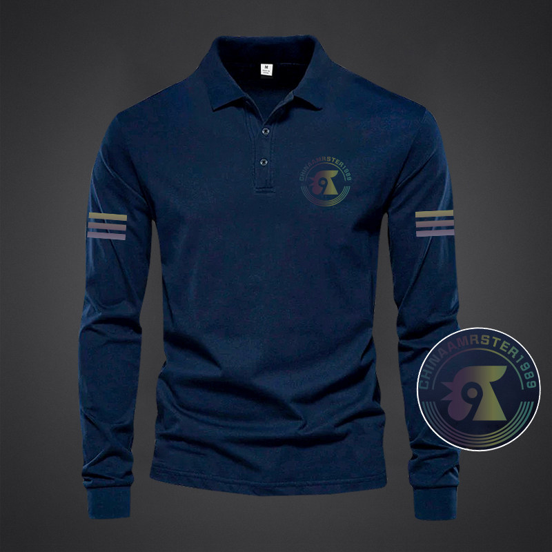 2025春秋季新款罗乐公鸡长袖POLO时尚商务翻领男百搭休闲T恤上衣,淘宝优惠券,粉丝福利购,淘宝优惠卷