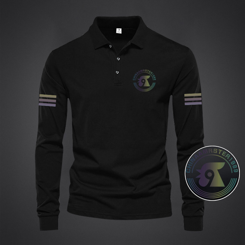 2025春秋季新款罗乐公鸡长袖POLO时尚商务翻领男百搭休闲T恤上衣,淘宝优惠券,粉丝福利购,淘宝优惠卷