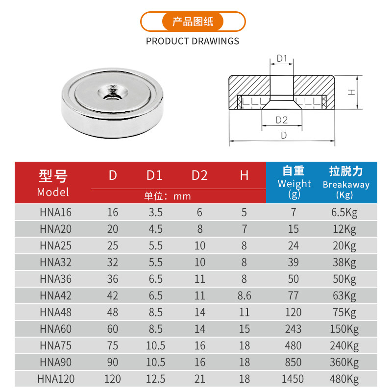 DIY强力磁铁沉孔锅磁钕铁硼磁铁吸盘打捞吸铁石锅磁组件磁力吸盘,淘宝优惠券,粉丝福利购,淘宝优惠卷