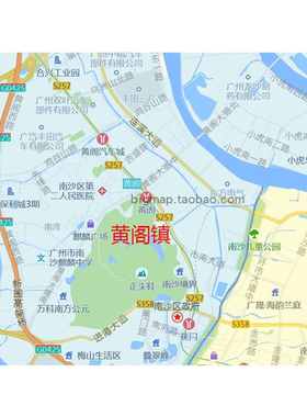 广州市南沙区地图行政区划2026 路线定制区县巨幅城市街道贴图