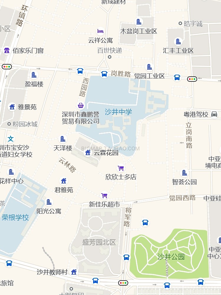 深圳市宝安区沙井街道地图 2022路线定制城市交通区域划分贴图 - 图1