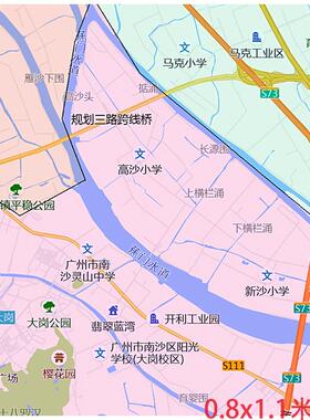 新款南沙区地图定制省市县区书房办公室装饰画行政街道图