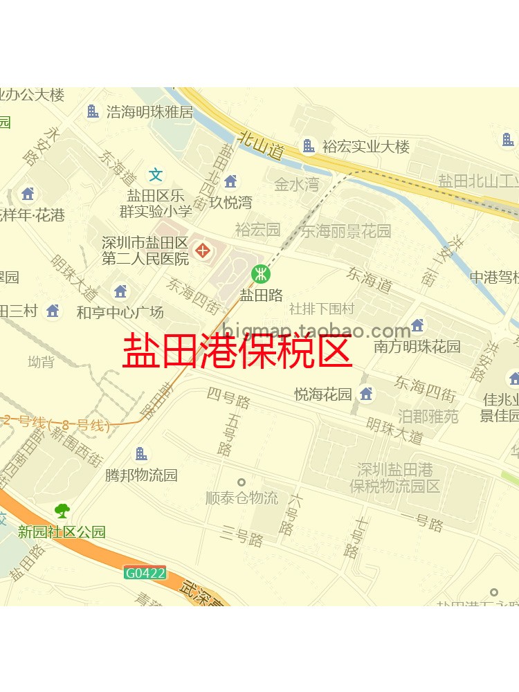 深圳市盐田区行政区划地图 路线定制2021城市交通卫星街道贴图 - 图2