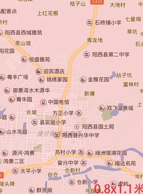 新款阳西县地图定制省市县区书房办公室装饰画行政街道图