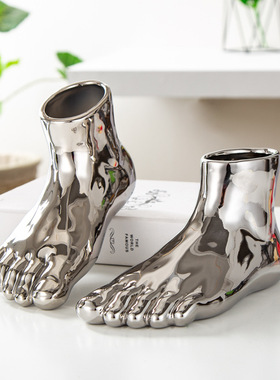 创意脚丫花器摆件样板房装饰品