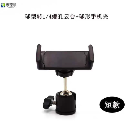 手机直播支架双球型360度旋转云台圆孔型手机夹横拍竖拍俯拍 - 图3