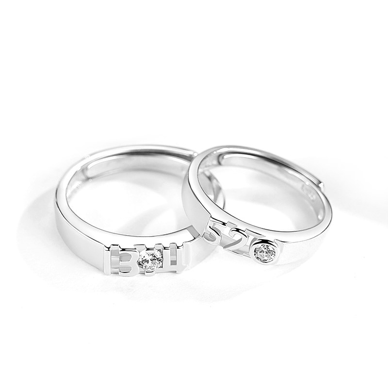 520礼物一生一世1314纯银情侣戒指 七亚珠宝戒指/指环