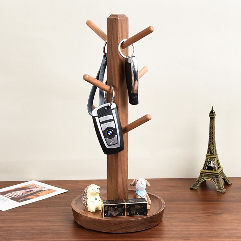 钥匙收纳摆件家用咖啡茶杯架高级感轻奢马克水杯架子置物架实木,淘宝优惠券,粉丝福利购,淘宝优惠卷