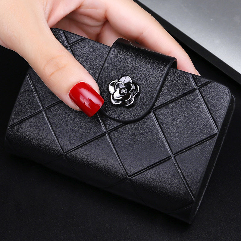 菱格牛皮小卡包女式多卡位 梦露风尚卡包