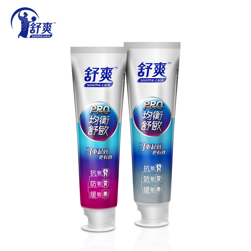 舒爽抗敏感135g*2均衡舒敏牙膏 多美居家日用牙膏