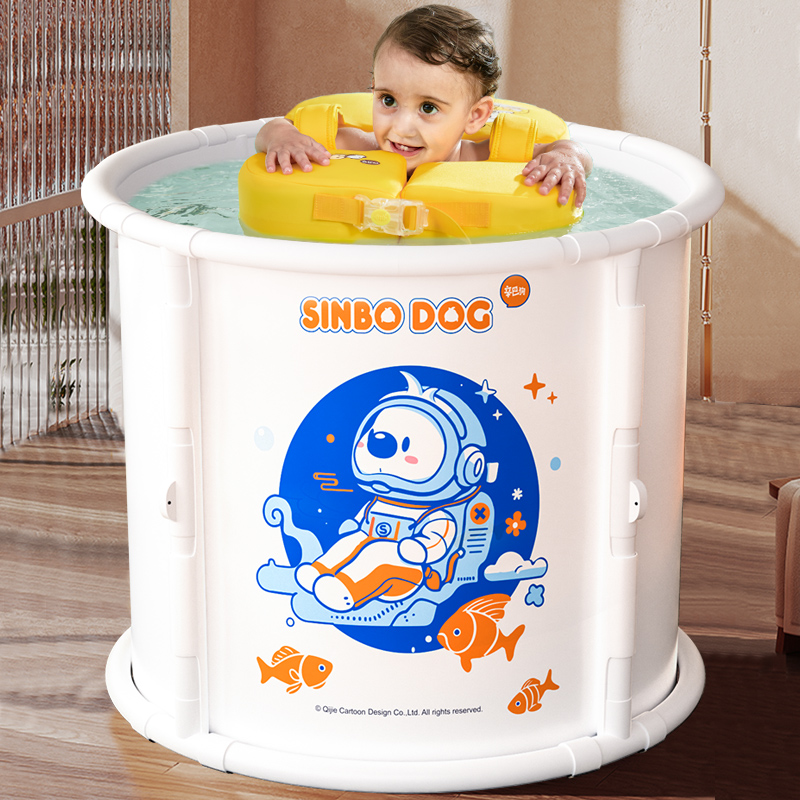 婴儿游泳桶新生儿童小孩家用宝宝游泳池室内加厚可折叠便携洗澡桶 - 图1